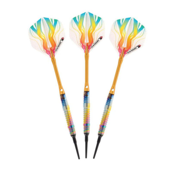 Elkadart Rainbow 90% Tungsten Soft Tip Darts Multi Color Titanium Coating Shark Fin Barrel