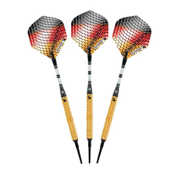 Elkadart Titanium 90% Tungsten Soft Tip Darts Gold Titanium Coating Ringed Barrel 18 Grams