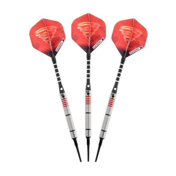 Elkadart Tornado 90% Tungsten Soft Tip Dart Set 4 Red and 2 Black Rings